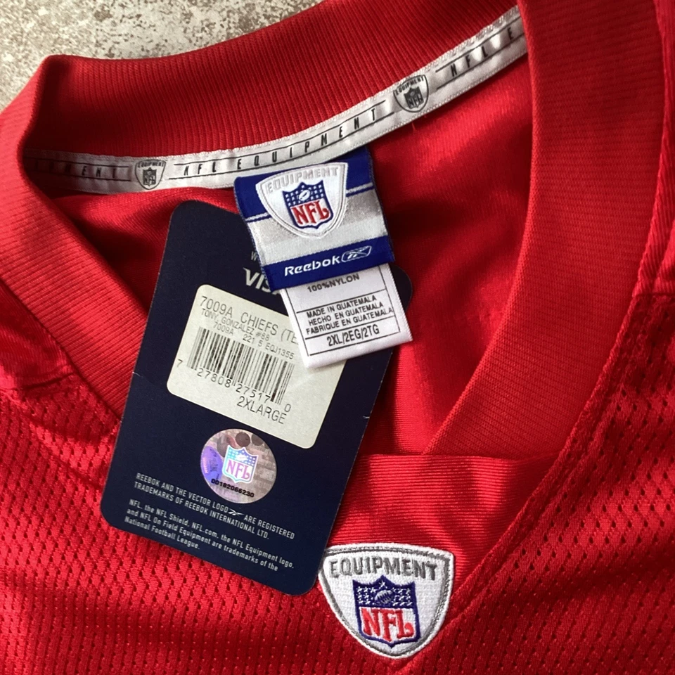 Camiseta Reebok Tony Gonzalez Kansas City Chiefs #88 NFL 2XL NUEVA CON ETIQUETAS Foto 2 de 4