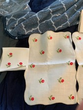 Handmade  Linen Embroidered Placemats and Nap...