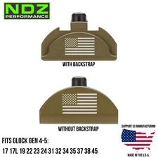 NDZ Brass Glock 17 19 22 23 34 45 Gen 4/5 Weighted Grip Frame Plug Cerakote ODG