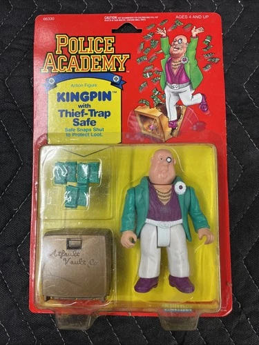 Vintage 1989 Kenner Police Academy Kingpin w/Thief Trap Safe