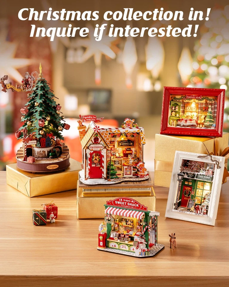 Casa de muñecas miniatura de madera Rolife para niños regalo de Nochebuena Foto 4 de 4