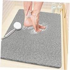 PVC Loofah Shower/Bathtub Mat Non-Slip, 24x16 24" x 16" Rectangular Grey