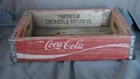 Vintage Wooden Coca Cola Coke Soda Pop Bottle Crate Carrier Case Red