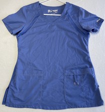 Greys Anatomy Size Small Active Barco Scrub Top Steel 3 Pocket V Neck