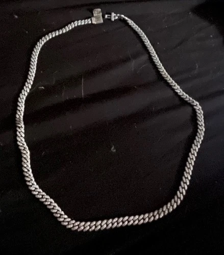 Real Moissanite 5mm Miami Cuban Link Chain 925 Sterling Silver Iced Necklace 20 - product listing photo