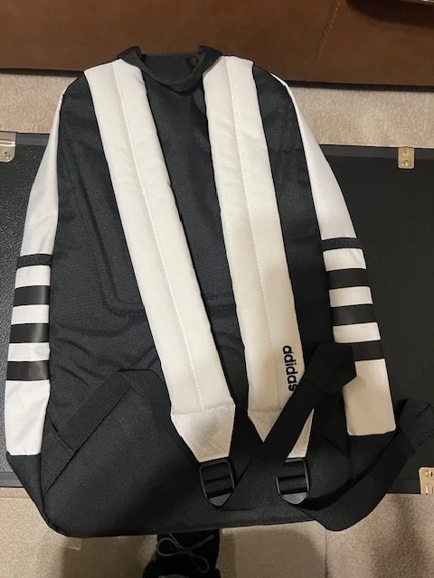 Adidas Classic 3S II Backpack Laptop White/Black New Tags - Image 2 of 4