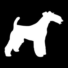 Fox Terrier Smooth Wire Dog Silhouette Decal Sticker White Die Cut Vinyl