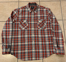 Men's Large J. Crew Heavyweight Plaid Long Sleeve Buttoned Flannel Shirt