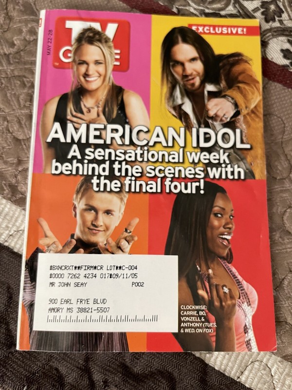 TV Guide Magazine May 22-28, 2005 Bo Bice and Carrie Underwood