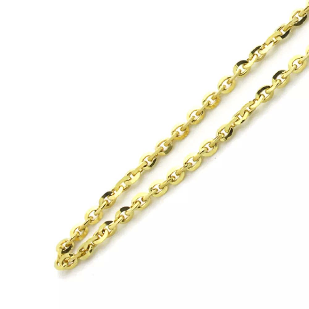 Men Women 14K Yellow Gold Chain 1.5mm Cobra Chain Necklace