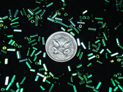 Czech Bugle/Seed Bead Mix 50g Greens Glass DIY Jewellery Jewelry - Picture 2 of 2