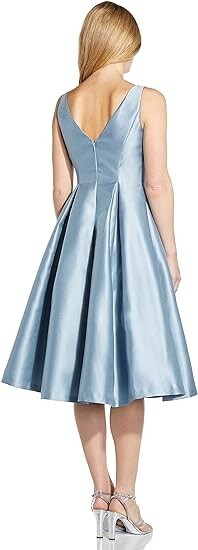 Adrianna Papell Sleeveless Tea Length Boat Neck A-Line Dress Size 2  ~Champagne | eBay