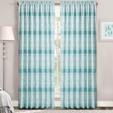 2 Panels Rod Pocket Curtain Emma Print Window Curtains Light Filtering Drapes