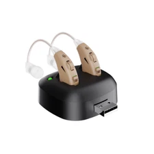JINGHAO 1 Pair Hearing Aid Rechargeable BTE Ear Loss Hearing Amplifier-Refurbish