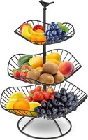 3-Stufiger Obstkorb Metall GemüSekorb Schwarzplatzsparend Obstschale