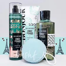 Bath & Body Works 4pc EMILY IN PARIS MACARON CLOUD Mist, Cream, Wash, Sponge