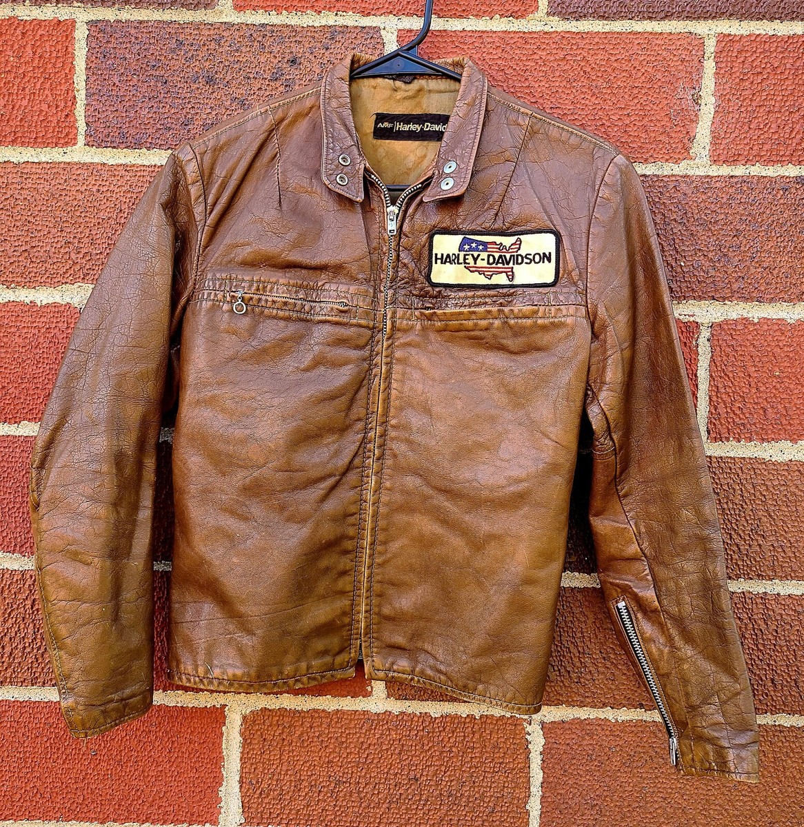 Harley-Davidson AMFブラウンレザージャケット 40 Vintage Harley Davidson AMF Leather Jacket Size 36 Brown HD
