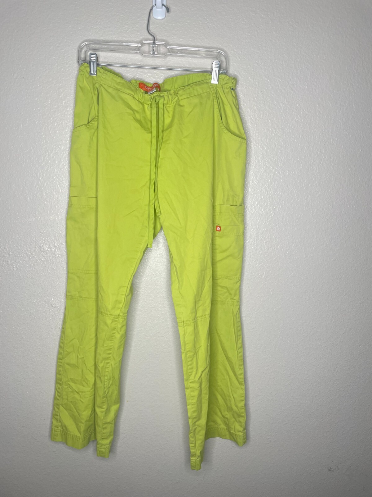 Orange Women's Green Cotton Blend Lindsey Cargo Scrub Peace 