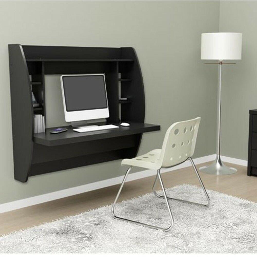 Wall Mount Floating Computer Desk With Storage Shelves Urbancase's