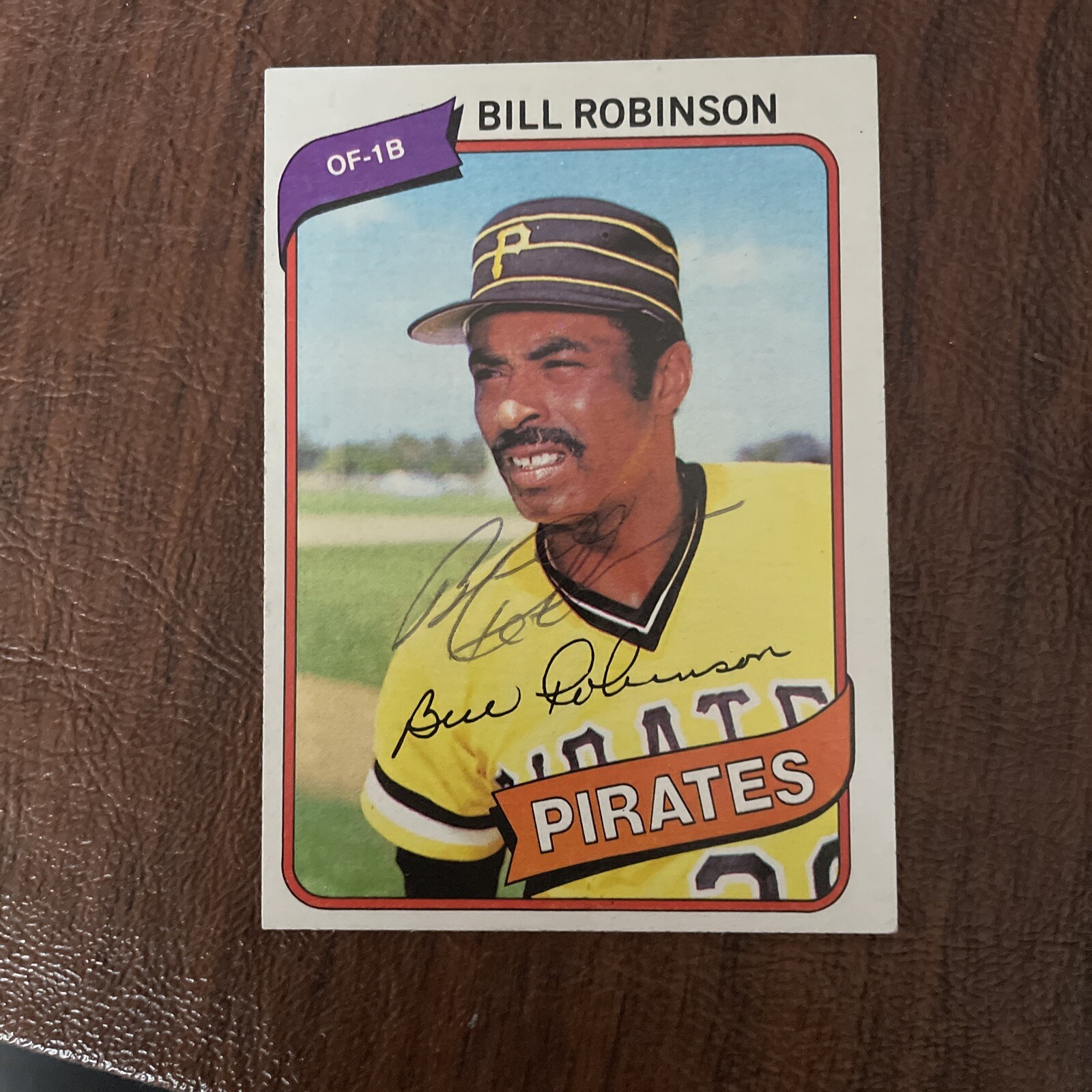 BILL ROBINSON 1980 TOPPS AUTOGRAPHED SIGNED AUTO BASEBALL CARD 264 PIRATES