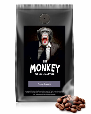 Kaffee CAFÉ CREMA von Sir Monkey of Manhattan, 500g Bohnen