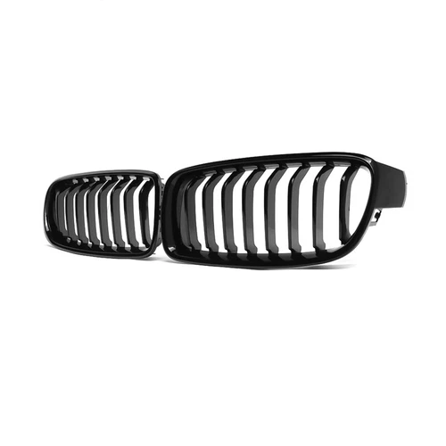 For BMW 3 Series F30 F31 F35 2012-18 ABS Gloss Black Front Bumper Kidney Grilles - Picture 8 of 16