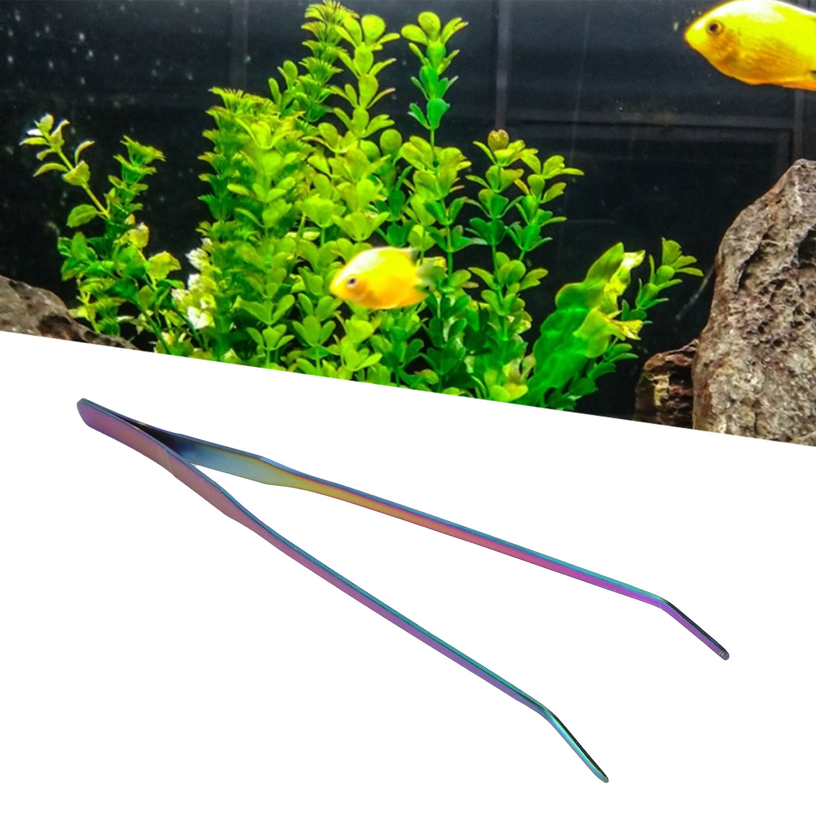 27cm Aquarium Tweezers Stainless Steel Fish Tank Long Tweezers Planted