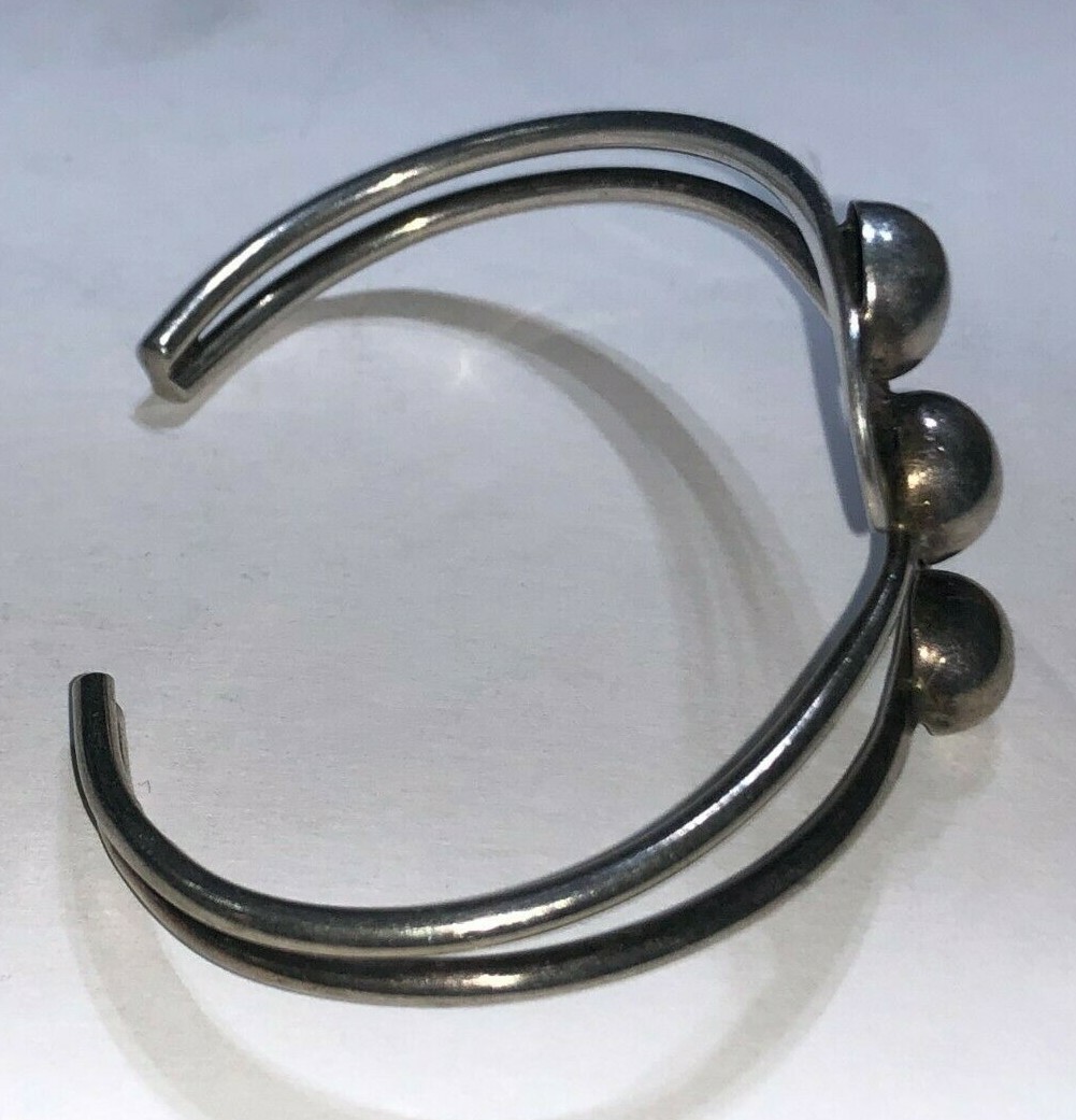 3 Circle Wrap Around Design Signed Adjustable Cuf… - image 3