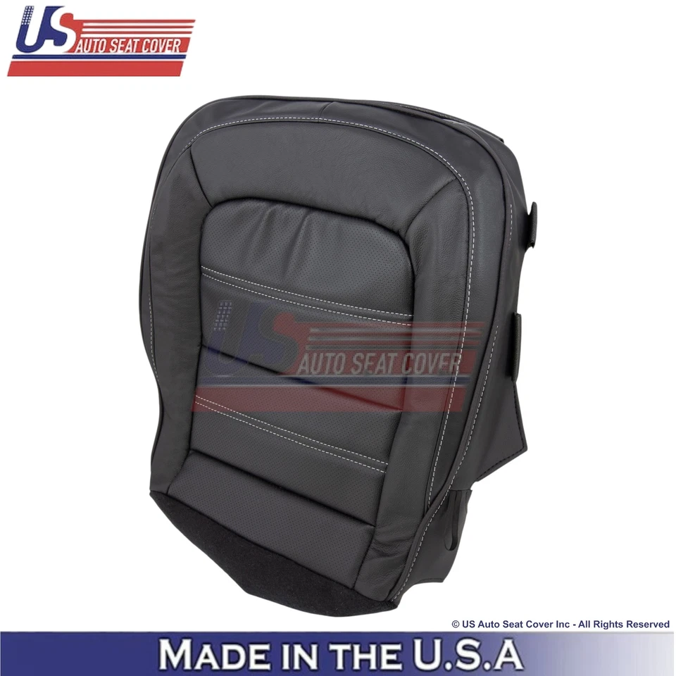 Cubierta de asiento inferior del conductor de cuero sintético negro azabache 2015-2022 para GMC Canyon Denali Foto 4 de 4