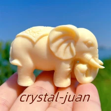 2.5" Natural Tagua Nut Elephant Carved Tagua Nut Skull Reiki Healing Gift 1pc