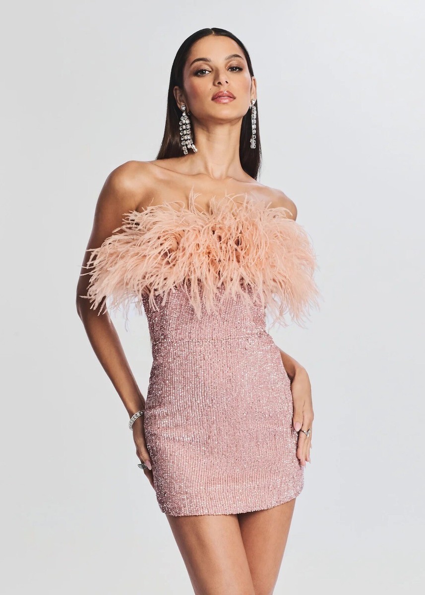 retrofete TORIN Sequence Feather Dress | eBay