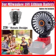 NEW For Milwaukee 18V Lithium Battery Portable Cordless Fan Outdoor Jobsite Fan
