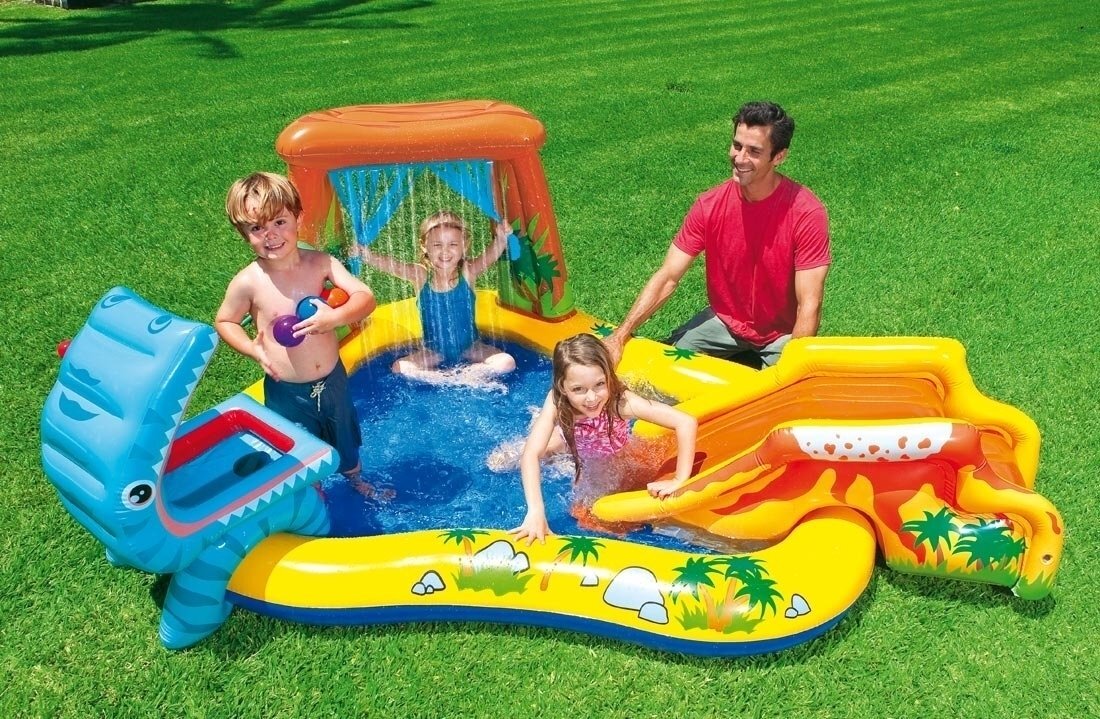 Piscina Hinchable Dinosaurio Con Diapositiva para Niños Intex Artículo 57444