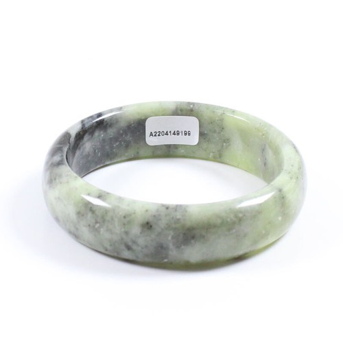 59mm Chinese Certified 100% Natural Green Black Xiu Jade Bracelet Bangle j5172 - Picture 11 of 12