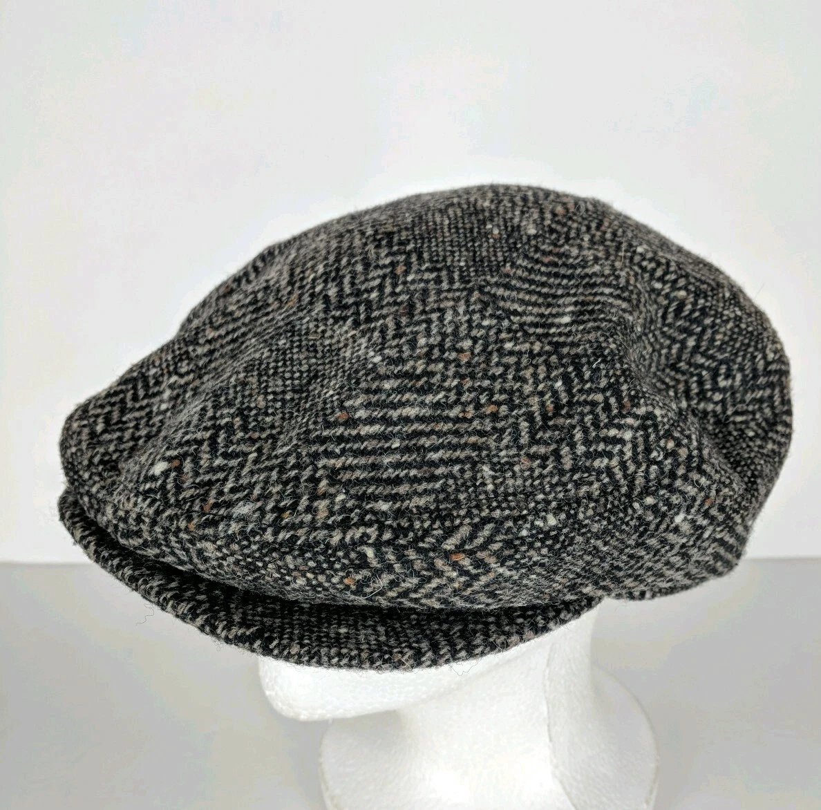 Dockers~L~100% Wool Flat Cap Newsboy Hat Gray Button Brim eBay