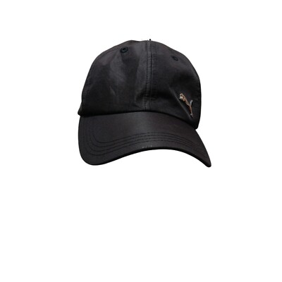 Puma Hat Cap Strapback Black Silver Logo Adult Adjustable Run Golf
