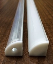 Aluminium Corner Profile for LED Strip 5050 5060 3528 Rounded Cover - Pack of 10