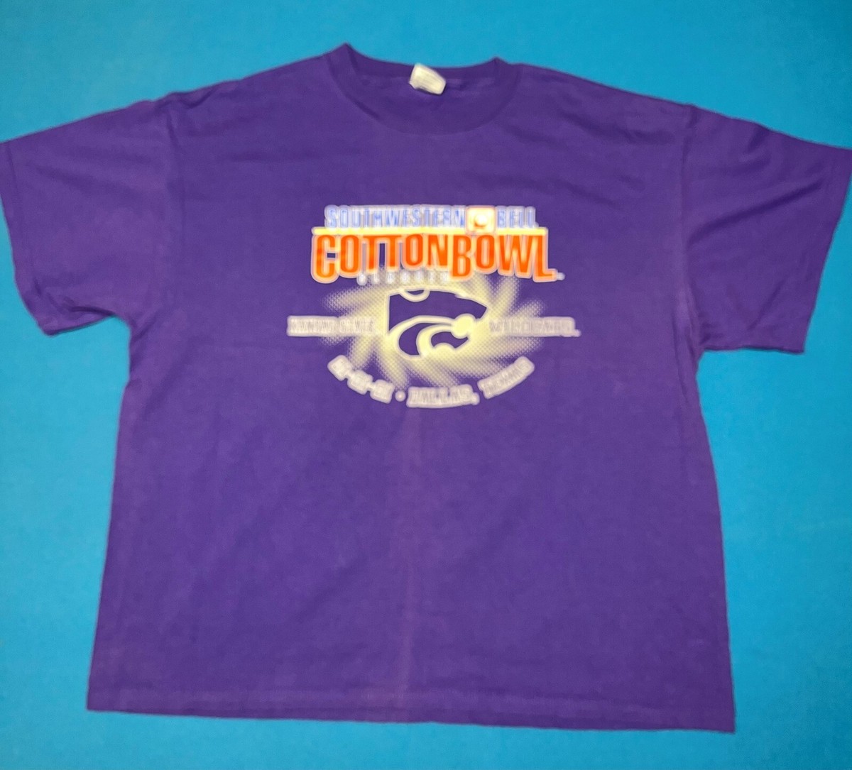 Vintage 2001 Kansas State Wildcats Cotton Bowl Shirt 01-01-01