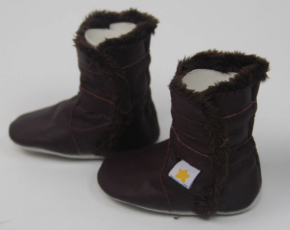 Ministar Infantil Cuero Marrón Botas Talla Pequeña 0-6 Meses Nuevas en Paquete Foto 3 de 3