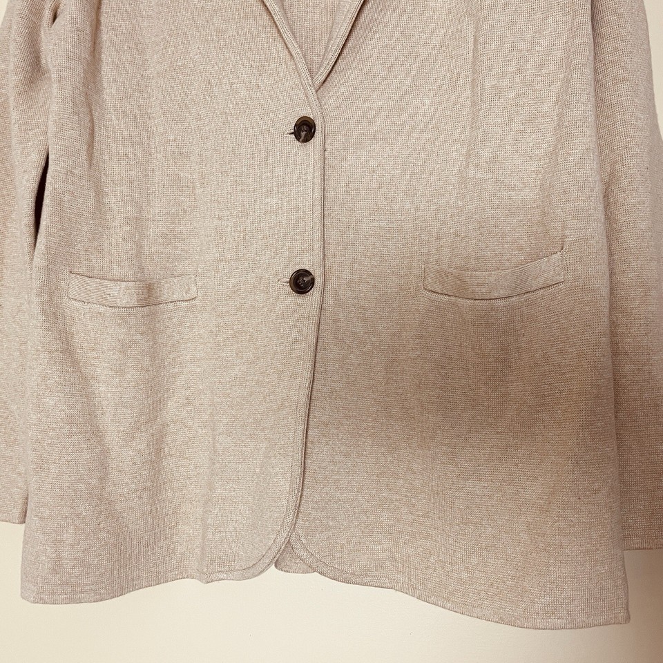 J. Crew Sweater Blazer Jacket Cardigan Size Large Heather Camel Tan