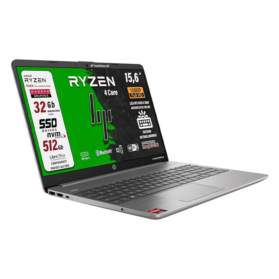 HP 255 G9 AMD Ryzen 3 5425 QuadCore SSD 512 GB RAM 32 GB FHD 15,6 Win11Pro Retro