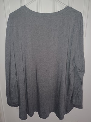 Any Body Large Love Heart Sweater Top Gray     Girly Romantic