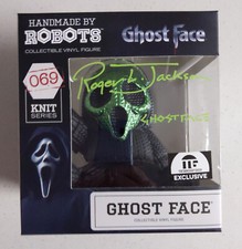 Roger JACKSON Signed Scream Handmade by Robots Figure Ghostface BAS QR JSA green