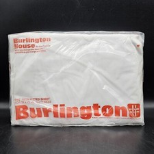 Vtg Burlington Twin Fitted Sheet White USA Made