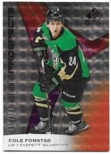 2019-20 UD Upper Deck CHL Sp Game Used COLE FONSTAD #46 Orange 020/199