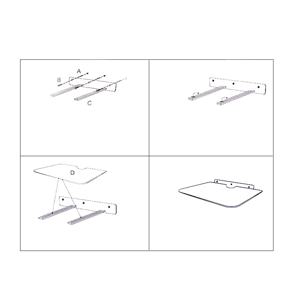 TV Set-top Box Holder Bracket Wall Mount Shelf for Storage Holder Rack
