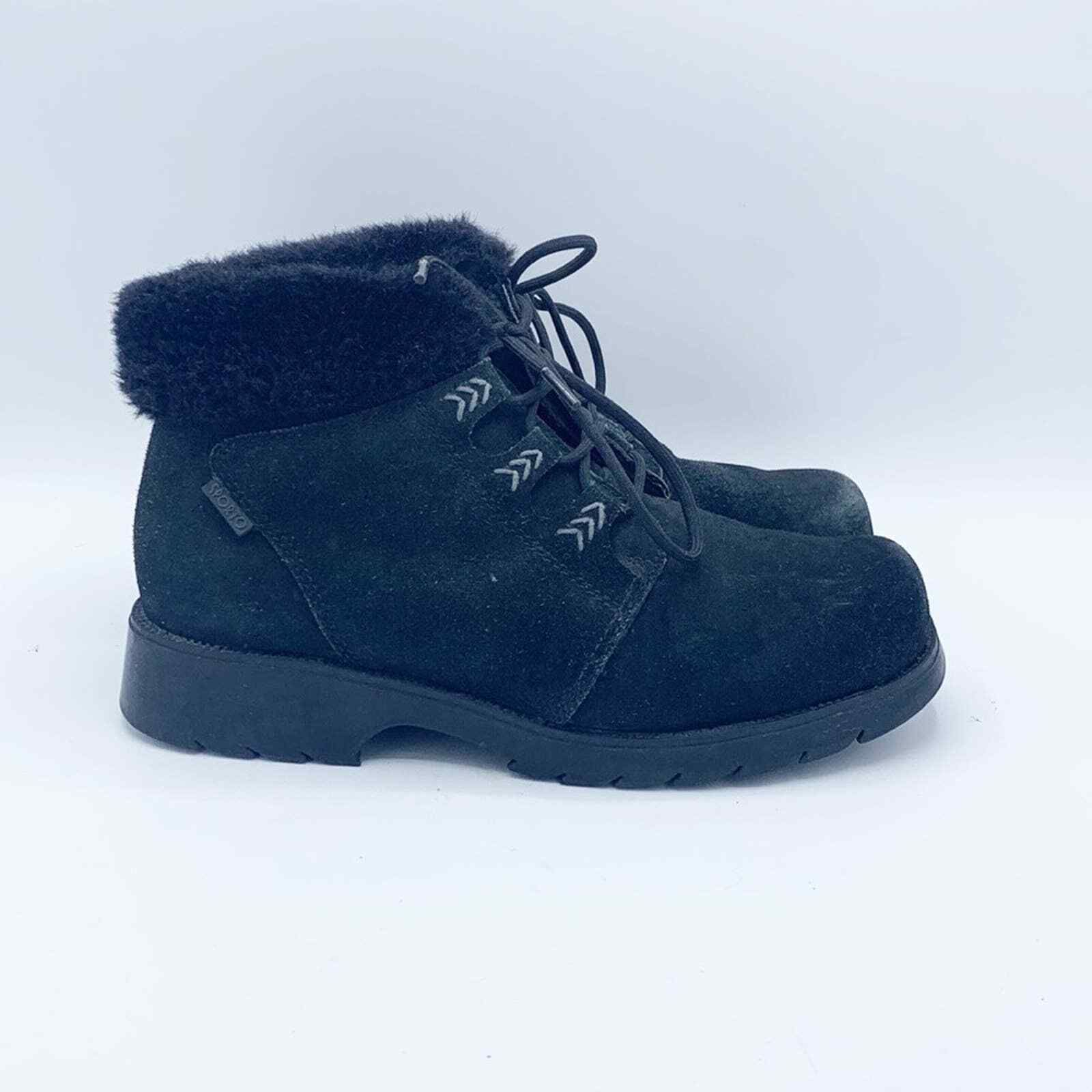 Sporto Women's Black Suede Winter Ankle 