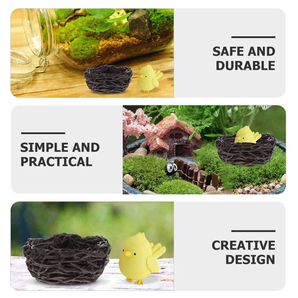 12 Pcs Home Bird Nest Decors Easter Birds Dollhouse Furniture