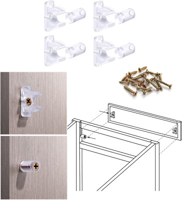 False Front Cabinet Clips, Hosrnovo 4 Pairs with Screws Reinforced Sink Clear