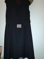 Vestito Donna Anni 60, Nero, In Cadi', Fibia Con Strass, A Giro